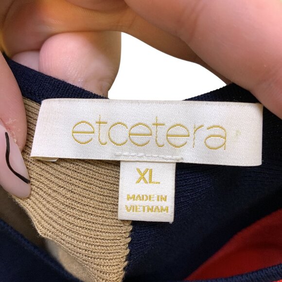 Colorblock Sleeveless A-Line Dress In Tan/Red/Black/White By Etcetera XL - Picture 6 of 6